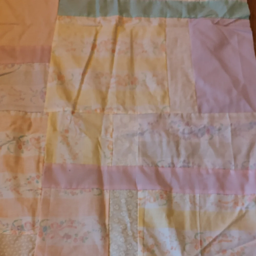 Hand Crafted Slice Of Life Patchwork Pastel Quilt Top